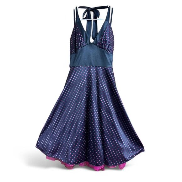 Y2K Ruby Rox Polka Dot Halter Dress size Small - Picture 2 of 13